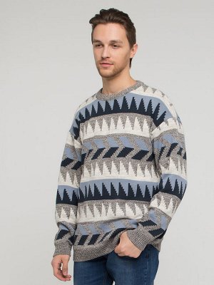 Джемпер мужской 212-12265   004/893/31/01/160 беж-св.серый/т.джинс/зимнее утро/св.беж