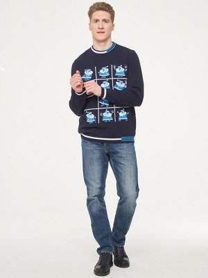 Джемпер мужской 202-12250   189/0159/074 т.синий/звёздный/белый