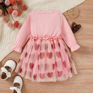 Платье розовое с сердечком