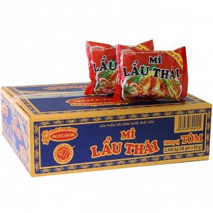 Пшеничная лапша остро-кисло-сладкая со вкусом креветки MI LAU THAI 83гр. ТМ ACECOOK