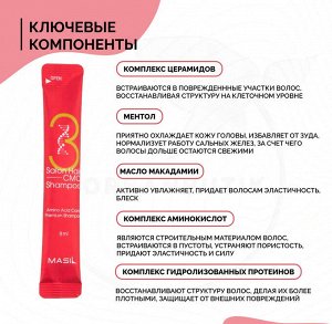 Профессиональный восстанавливающий шампунь с аминокислотами MASIL (3 Salon Hair CMC Shampoo)