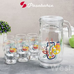 Питьевой набор Pasabahce "Креатив Саммер" / 1 кувшин + 6 стаканов