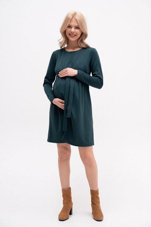 Платье для беременных и кормящих, изумруд