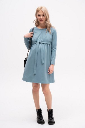Платье для беременных и кормящих, серо-голубой