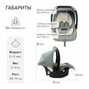 Автолюлька Happy Baby SKYLER V2 dark olive