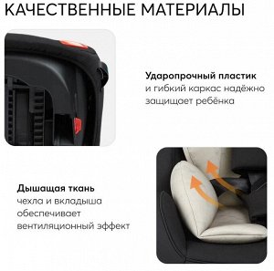 Автокресло Happy baby PASSENGER V2, 0-25 кг black