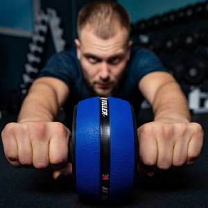 Ролик для пресса ONLYTOP, 28х16х16 см, с ковриком, цвет синий