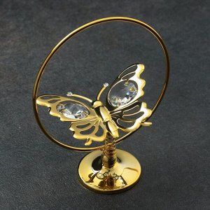 Сувенир "Бабочка в кольце", мини, с кристаллами