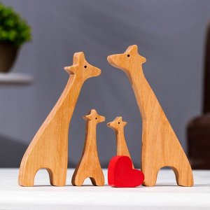 Сувенир-пазл "Семья жирафов", 4 шт ,14,5х14 см