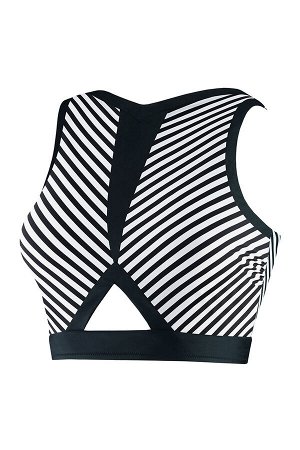 Топ из коллекции Spicy Stripes в черно-белую полоску, дополнен съемными вкладышами. На спинке удобная застежка и фигурный вырез. Сочетайте с любыми плавками этой же коллекции для создания яркого пляжн