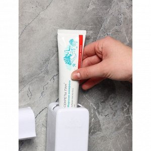 Держатель для зубных щёток и выдавливатель для зубной пасты, 15,4x6x6 см (для пасты), 11,5x5,5x3,5 см (для щёток), цвет МИКС