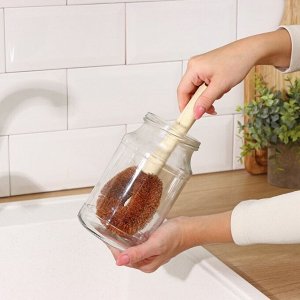Щётка для чистки посуды Доляна, 8x4.5x23 см, щетина кокос, деревянная ручка