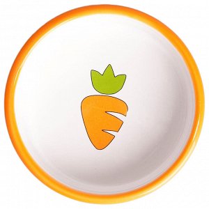 Миска Mr.Kranch керамическая для грызунов Оранжевая с морковью 70 мл