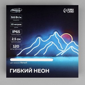 Гибкий неон Luazon Lighting 6 x 12 мм, IP65, 10 м, SMD2835, 120 LED/м, 12 В, свечение белое