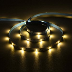 Светодиодная лента Luazon Lighting 1 м, IP20, SMD2835, 30 LED/м, 3хААА, 3000К