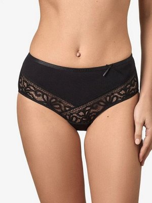LUI et ELLE EF0359 noir Трусы женские с высокой линией талии цветочным узором и лаконичностью форм