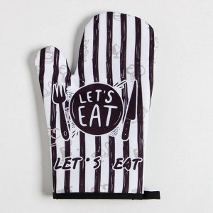 Кухонный набор Доляна &quot;Eat&quot; прихватка 17х17 см, варежка 25х16 см, 100% п/э