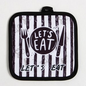 Кухонный набор Доляна &quot;Eat&quot; прихватка 17х17 см, варежка 25х16 см, 100% п/э
