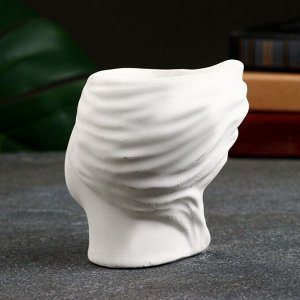 Фигурное кашпо для цветов «Гречанка», 50 мл, 11x10x10 см, гипс, белое
