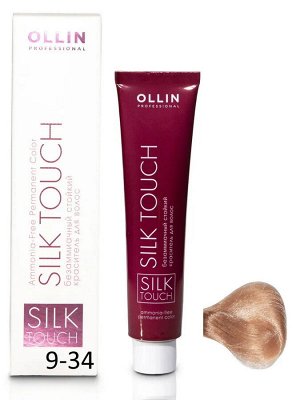 Ollin Silk touch Краска для волос блондин золотисто медный тон 9/34 Оллин Стойкая крем краска для окрашивания волос 60 мл