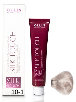 Ollin Silk touch Краска для волос светлый блондин пепельный тон 10/1 Оллин Стойкая крем краска для окрашивания волос 60 мл