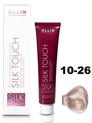 Краска для волос Ollin Silk touch светлый блондин розовый тон 10/26 Оллин Стойкая крем краска для окрашивания волос 60 мл