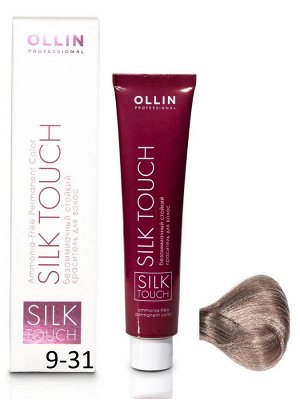 Краска для волос Ollin Silk touch блондин золотисто пепельный тон 9/31 Оллин Стойкая крем краска для окрашивания волос 60 мл