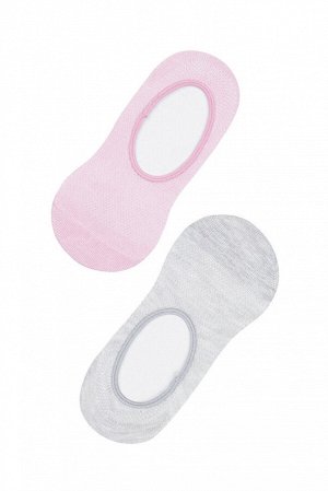 Набор из 2 пар балетных носков для девочки розово-серого цвета