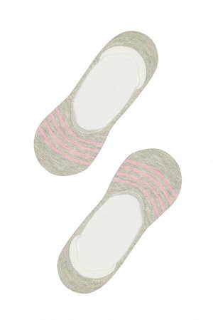 Серо-розовые 2 пары балетных носков с узором для девочек