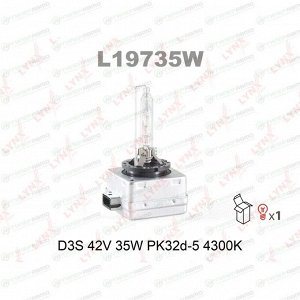 Лампа ксеноновая LYNXAuto D3S (PK32d-5), 42В, 35Вт, 4300К, 1 шт