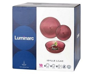 Столовый набор 18 предметов Idylle Lilac (стекло) Luminarc