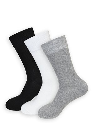 Носки мужские демисезонные (3пары: серый,белый,черный)