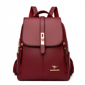 Женский вместительный рюкзак из эко кожи, цвет красный