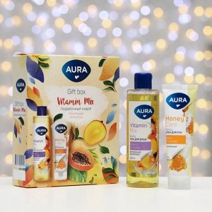 ПН Aura Vitamin Mix Гель д/душа Манго и папайя 250мл+Крем д/рук Питательный 75мл картон