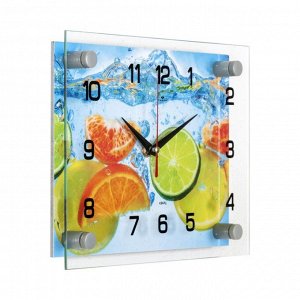 Часы настенные, серия: Кухня, "Цитрусы в воде", 20 х 26 см