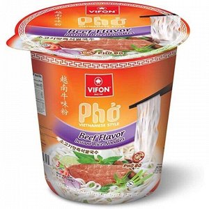Рисовая лапша «PHO» со вкусом говядины (стакан) 60 гр. ТМ VIFON