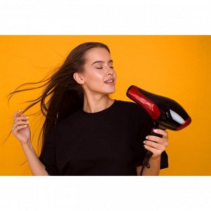 Фен Luazon LGE-004, 3800 Вт, 2 скорости, 3 температурных режима, красно-черный