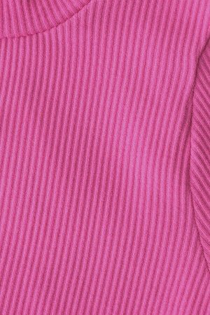 Бесшовная укороченная блузка цвета фуксии с длинными рукавами
