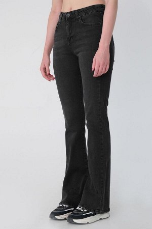 Дымчатые испанские джинсы с высокой талией