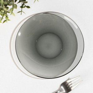 Тарелка стеклянная 17см десертная Basilico Grey