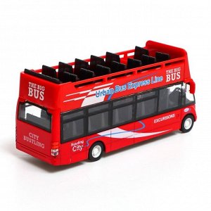 Автобус металлический «Экскурсионный», инерционный, световые и звуковые эффекты, цвет красный