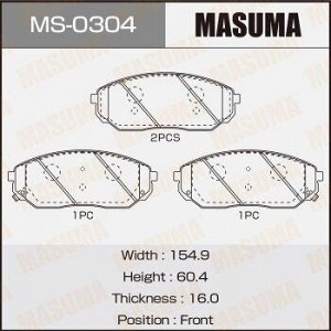 Колодки дисковые MASUMA KIA/SORENTO/V2400, V2500, V3500 front