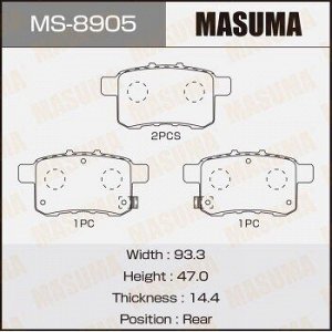 Колодки дисковые MASUMA ACCORD/CP1, CP2, CU1 rear