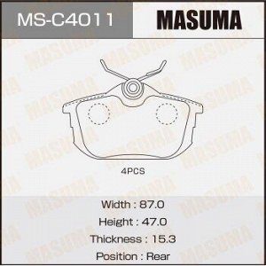 Колодки дисковые MASUMA MMC/ CARISMA, COLT/ DA2W, Z27AG rear