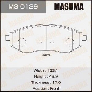 Колодки дисковые MASUMA CHEVROLET/AVEO/V1200, V1400 front