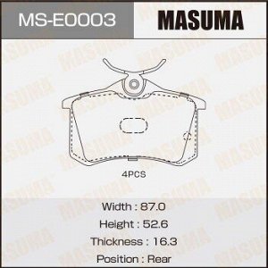 Колодки дисковые MASUMA A4, A6 rear (1/16)