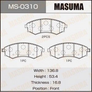 Колодки дисковые MASUMA SSANG YONG/REXTON/V2300, V2800, V2900, V3200 front