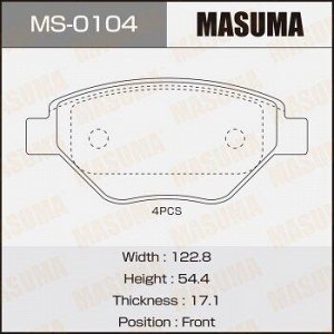 Колодки дисковые MASUMA RENAULT/MEGANE II/V1400 front (1/12)