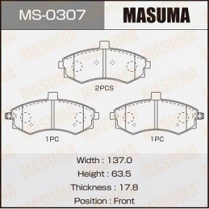 Колодки дисковые MASUMA HYUNDAI/MATRIX/V1500, V1600, V1800 front