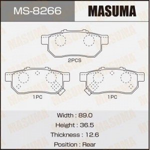 Колодки дисковые MASUMA (1/12)